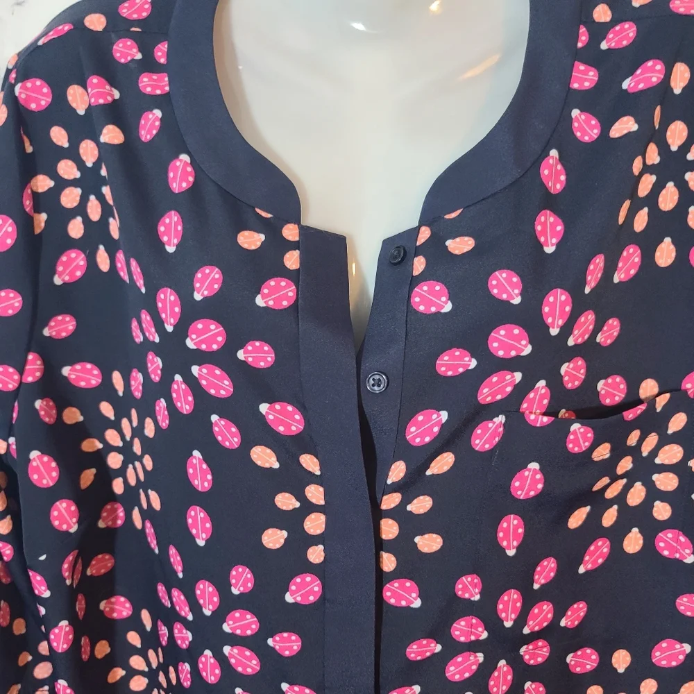 Crown & Ivy Navy Ladybug Dress Sz 18 - Picture 4 of 7